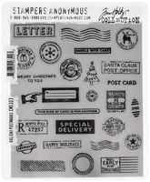 Stampers Anonymous CMS323 Tim Holtz Cling Stamps 7"X8.5"-Holiday Postmarks,