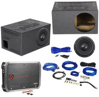 Alpine W10S4 10" 750w Car Subwoofer+Vented Sub Box Enclosure+Amplifier+Amp Kit