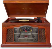 Crosley CR42D-PA Lancaster 3-Speed Turntable with Radio, CD/Cassette Player, Aux-in and Bluetooth, Paprika