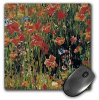 3Drose LLC 8 X 8 X 0.25 Inches Mouse Pad, Poppies by Robert Vonnoh Impressionist Flower Garden (Mp_126528_1)