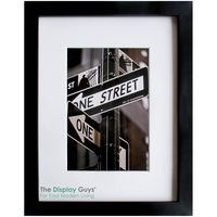 TheDisplayGuys Solid Pine Wood 11x14 Picture Frames w. Tempered Glass matted to 8x10 (Black) + Bonus Collage Mat Displays (2) 5x7 Photos