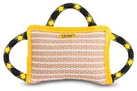 Durable Dog Bite Pillow 10 x 7 Inches - Safe Biting Pad with 3 Comfortable & Strong Handles - Tough Jute Tug Toy for Medium to Large Dogs - Ideal for Tug of War, K9, IPO, Schutzhund & Puppy Training