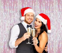 White Rainbow Iridescent Foil Fringe Metallic Curtains 3 x 8 Feet Tinsel Laser Pack of 3 Photo Booth Prop Backdrop Decoration for Unicorn Baby Shower Birthday Party