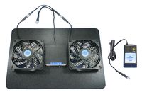 Receiver or Amplifier Megabase Cooling Fans with Adjustable Thermostat & Multispeed Control, for Home Theater