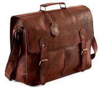 Touch of Leather 15 inch Vintage Retro Handmade Leather Messenger Bag Laptop Briefcase Best Leather Satchel Shoulder Bag School Bag distressed leather