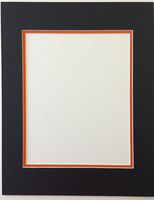 Pack of 10 8x10 Black and Orange Double Picture Mats Cut for 5x7 Pictures