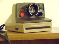 Polaroid SX-70 Land SUPER CLINCHER Tan Instant Film Camera