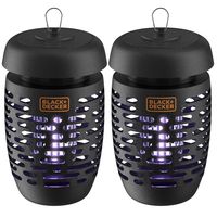 BLACK+DECKER Bug Zapper Electric Lantern with Insect Tray, Cleaning Brush, Light Bulb & Waterproof Design for Indoor & Outdoor Flies, Gnats & Mosquitoes Up to 625 Square Feet- 2 Pack