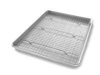 USA Pan 1606CR Half Sheet Baking Pan and Bakeable Nonstick Cooling Rack, Metal