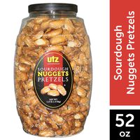 Utz Sourdough Nuggets Pretzels - 52 oz. Barrel - Bite-Size Pretzels with Classic Sourdough Flavor, Perfectly Salted with Zero Cholesterol per Serving