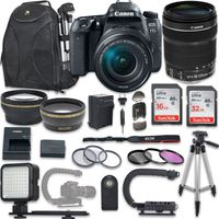 Canon EOS 77D DSLR Camera with Canon EF-S 18-135mm f/3.5-5.6 is USM Lens + New Video Bundle KIT + Extra Memory Cards