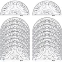 eBoot 20 Pack Plastic Protractor, 180 Degrees Protractor for Angle Measurement Student Math, 4 Inches, Clear