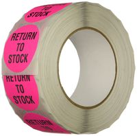 TapeCase Pink"Return to Stock" Inventory Control Label - 1000 per Pack (1 Pack)