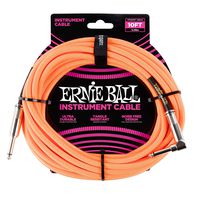 Ernie Ball Instrument Cable Neon Orange 10 ft. P06079