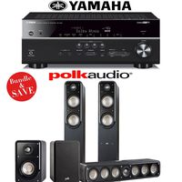 Yamaha RX-V681BL 7.2-Channel 4K Network A/V Receiver + Polk Audio S55 + Polk Audio S35 + Polk Audio S15 - 5.0 Home Theater Package