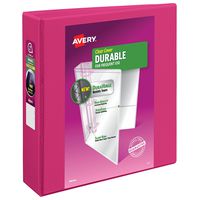 Avery Durable View Binder, 2" Slant Rings, 500-Sheet Capacity, DuraHinge, Pink (17836)