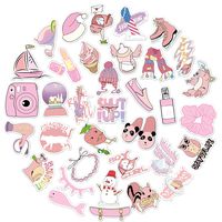 Stickers for Hydro Flask Pink VSCO 35 PCS Stickers for Teens, Girls, Boys, Kids - Aesthetic Stickers for Water Bottles, Skateboard, Laptop, Phone - Cute Vinyl Waterproof Stickers (Pink Stickers)