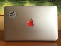 Design Art Real Red Apple Glowing Logo Eppo Brand Sticker Decal For 11" 13" 15" inch Macbook pro/air laptop with glowing logo - Perfect Fit