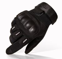 TitanOPS Full Finger Hard Knuckle Motorcycle Military Tactical Combat Training Army Shooting Outdoor Gloves (Black, M)