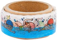 Roundtop Designer's Washi Masking Tape 20mm x 5m, Tips Character Series 3, Swimming (RT-MK-015)