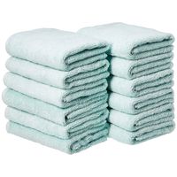 AmazonBasics Cotton Hand Towels, Set of 12, Ice Blue