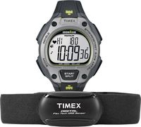 Timex Men's T5K719 Ironman Road Trainer Digital HRM Flex Tech Chest Strap & Full-Size Black/Gray/Lime Green Watch