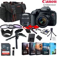 Canon EOS Rebel T7i EF-S 18-55mm STM Zoom KIT W/Photo Editing Software + Accessory Bundle