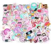 Sticker Decals - Pink Girl Laptop Vinyl Stickers car Sticker for Snowboard Motorcycle Bicycle Phone Mac Computer DIY Keyboard Car Window Bumper Wall Luggage Decal Graffiti Patches (110 Pink Girl)