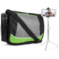SumacLife DF_000001334 Multi-Purpose Messenger Bag for Travel, Gym, Work or School with Wireless Remote Control Selfie Stick for Smartphones