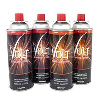 Vulcanus Gas-2 Butane Gas Cartridge Fuel Canister for Camping Stoves (4-Pack)