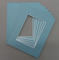Pack of 10 8x10 Slate Blue Picture Mats with White Core Bevel Cut for 5x7 Pictures