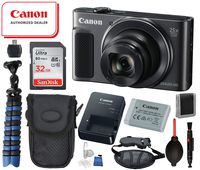 Canon PowerShot SX620 HS Digital Camera (Black) with Bundle Package Deal -SanDisk 32gb SD Card + Camera Case + 12" Gripster Tripod and More
