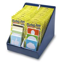 Charles Leonard Sticky APP Notes, Peel Off Sticky Paper Notes, 3 Pads Per Pack, 12 Neon Packs and 12 Pastel Packs with Shelf Tray (76990-ST)