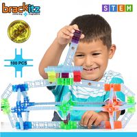 Brackitz Inventor STEM Discovery Building Toy for Kids Ages 3, 4, 5, 6+ Year Olds | Best Boys & Girls Educational Engineering Construction Kits | Creative Fun Learning Toys for Children | 100 Pc Set