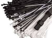 Stepton 300-Pack Cable Zip Ties 8-Inch with 0.14-Inch/3.6mm Width Black and White Nylon Comes with 10 Fastening Wires