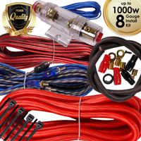 Complete 1000W Gravity 8 Gauge Amplifier Installation Wiring Kit Amp PK3 8 Ga Red - For Installer and DIY Hobbyist - Perfect for Car/Truck/Motorcycle/RV/ATV