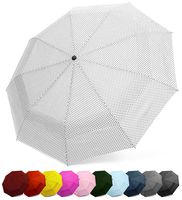 EEZ-Y Windproof Travel Umbrella - Compact Double Vented Folding Umbrella w/Auto Open and Close Button