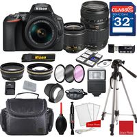 Nikon D5600 DX-Format Digital SLR w/AF-P DX NIKKOR 18-55mm f/3.5-5.6G VR Lens & Tamron 70-300mm f/4-5.6 Di LD Macro Autofocus Lens + Professional Accessory Bundle