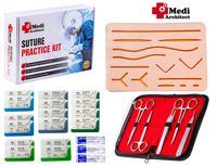 Suture Practice Kit for Medical Student Suture Training, include Upgrade Suture Pad with 14 Pre-cut Wounds, Suture Tools, Suture thread & needle (Complete Kit)