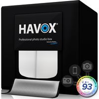 HAVOX - Photo Studio HPB-80XD - Dimension 32"x32"x32" - Super Bright Dimmable LED Lighting 5500k - 26,000 lumens - CRI 93 - Make Your Commercial Photos e-Commerce