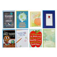 Hallmark Teacher Appreciation Card Assortment for Day Care, Preschool, Elementary School, Graduation or Back to School (8 Cards with Envelopes)