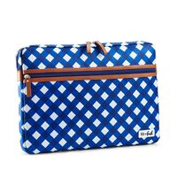 Fit & Fresh Slim Laptop Case with Zippered Storage, Padded Laptop Sleeve fits Mac |Microsoft | Acer| Samsung | Lenovo Computers with Displays up to 15.6 inches, Navy Gingham