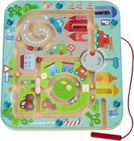 HABA Town Maze Magnetic Game Developmental STEM Activity Encourages Fine Motor Skills & Color Recognition with Roundabout, Roadblock and Fun City Theme