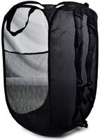 Backpack Mesh Popup Laundry Hamper - Portable, Durable Handles, Collapsible for Storage and Easy to Open. Folding Pop-Up Clothes Hampers are Great for The Kids Room, College Dorm or Travel. (Black)