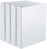 AmazonBasics D-Ring Binder - 1.5 Inch, 4-Pack