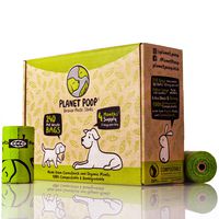 Compostable Dog Poop Bags, Plant-Based Poop Bags for Dogs, Unscented Extra-Long with Handles 9 x 16 Inches Thick Leak Proof Doggy Waste Bag Refills Highest USA Rated D6400 Supports Doggie & Pet Rescue