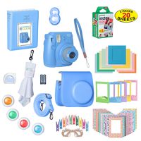 Fujifilm Instax Mini 9 Instant Film Camera Bundle with Over 15 Accessories | 20 Sheets of Instant Film + Mini Nine Leather Case + Photo Album + Lens Filters + Mini Frames + More