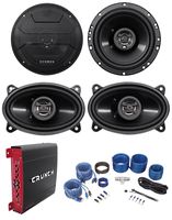 2 Hifonics ZS653 6.5" 600W Car Speakers+2 4x6 Speakers+4-Ch Amplifier+Amp Kit