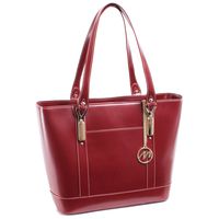 McKlein, M Series, Arya, Top Grain Cowhide Leather, Leather Ladies' Tote with Tablet Pocket, Red (97716)