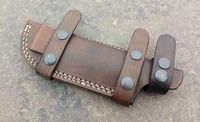 Ottoza Custom Handmade Dark Brown Right Hand Leather Knife Sheath for Bushcraft Knife - Hunting Knife - Camping Knife - Survival Knife - Fixed Blade Knives Horizontal Scout/Cow - Buffalo Leather No:39